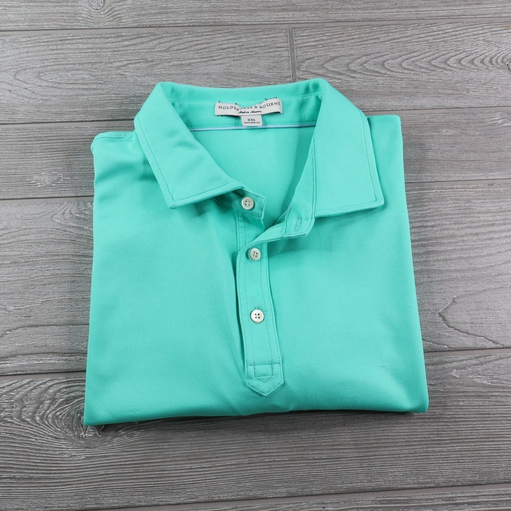 Holderness & Bourne Stretch Polo Golf Shirt Men's XXL 2XL Green USA